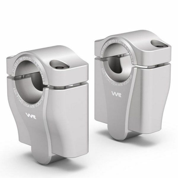 Z400/Z250 2018- ファットバー変換用ハンドルバーライザー 50mm UP シルバー VOIGT MOTO TECHNIK