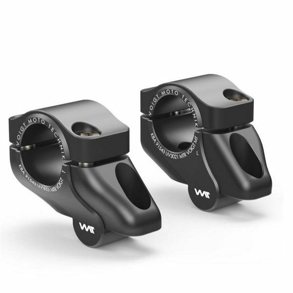 Z650RS 21- ファットバー変換用ハンドルバーライザー 30mm UP 21mm Offset ブラック VOIGT MOTO TECHNIK