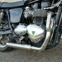 トライアンフ 空冷ボンネビル Cross ステンレス2in1 フルエキゾーストマフラー サテン MASS Exhaust(2)
