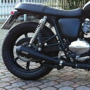 トライアンフ 空冷ボンネビル ステンレス Tromb スリップオンマフラー マットブラック MASS Exhaust(2)