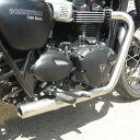 トライアンフ ボンネビルT100/T120 ステンレス 2in2フルエキゾーストマフラー サテン MASS Exhaust(2)