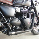トライアンフ ボンネビルT100/T120 ステンレス 2in2フルエキゾーストマフラー マットブラック(レーシング) MASS Exhaust(2)