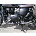 トライアンフ ボンネビルT100/T120 ステンレス 2in2 Hot Rod フルエキゾーストマフラー マットブラック MASS Exhaust(2)
