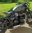 トライアンフ ボンネビルボバー/ボバーブラック 18〜 ドラッグサイレンスドフルエキゾーストシステム ブラッシュ HITCHCOX(2)