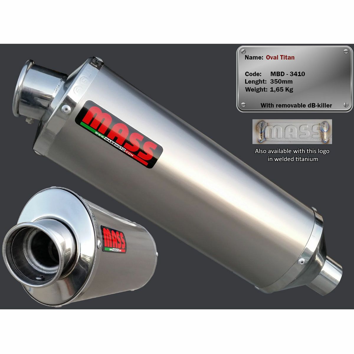 ドゥカティ 848/1098/1198 オーバルチタン スリップオンマフラー MASS Exhaust