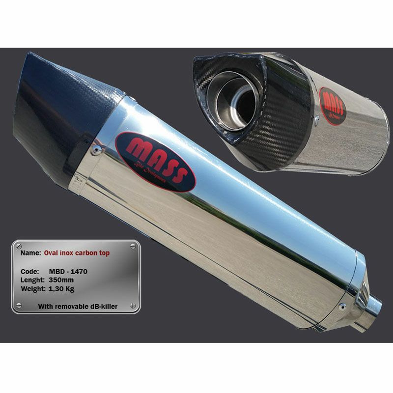 ドゥカティ 848/1098/1198 オーバルステンレス スリップオンマフラー カーボンチップ MASS Exhaust