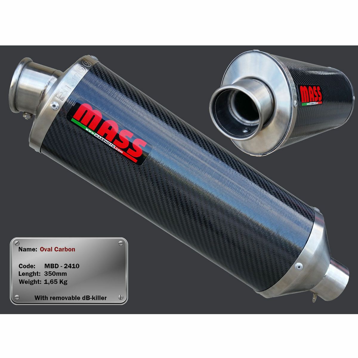 ドゥカティ 748/916/996/998 オーバルカーボン スリップオンマフラー MASS Exhaust