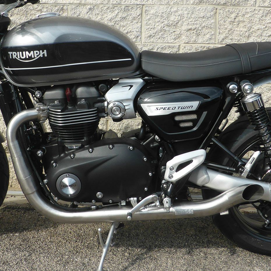 トライアンフ スピードツイン ステンレス2in2 Hot Rod フルエキゾーストマフラー サテン(レーシング) M..