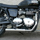 トライアンフ 空冷スラクストン ステンレス2in1 Cross フルエキゾーストマフラー サテン MASS Exhaust(2)