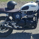 トライアンフ 空冷スラクストン ステンレス2in1 Tromb フルエキゾーストマフラー マットブラック MASS Exhaust(2)