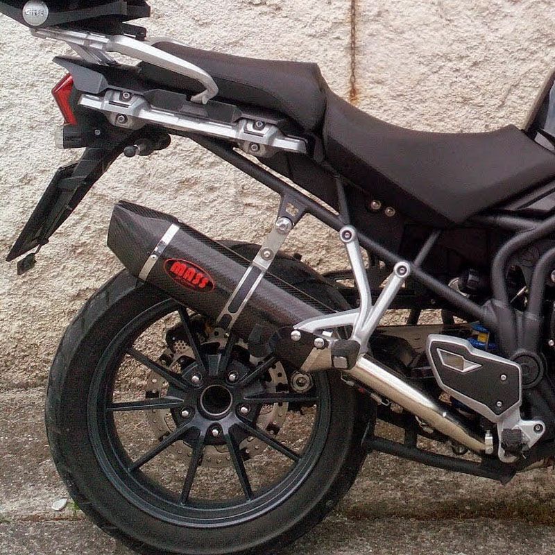 トライアンフ タイガー1200 オーバルカーボン スリップオンマフラー カーボンチップ MASS Exhaust