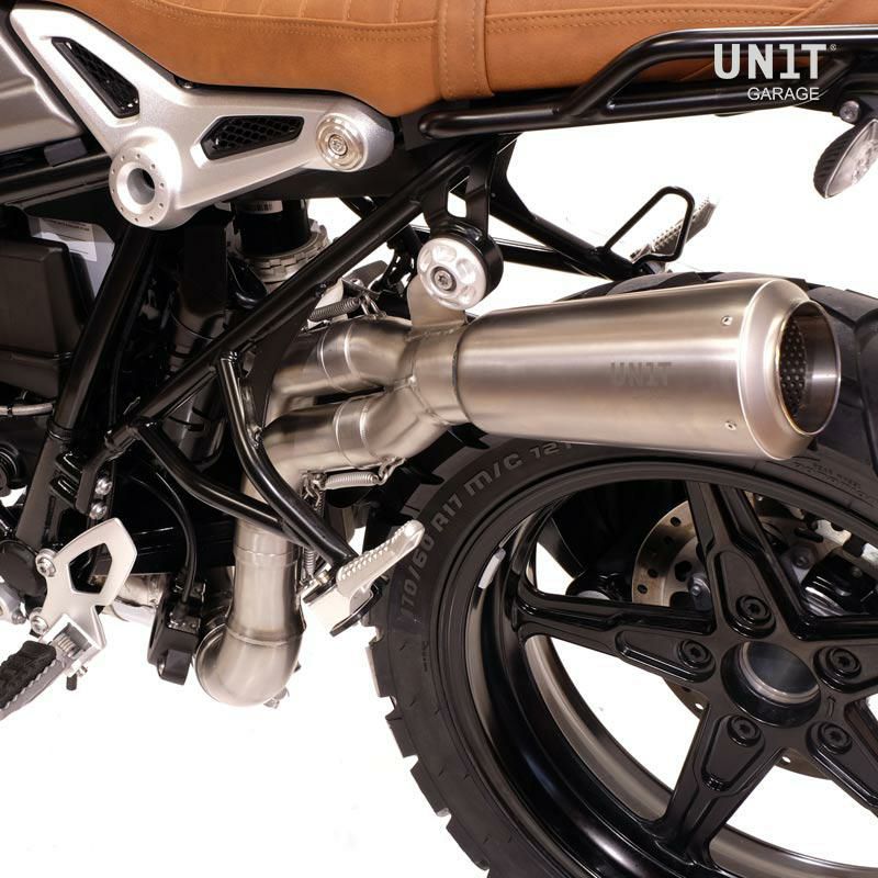 BMW RnineT Scrambler スリップオンマフラー ハイパイプ ステンレス＆チタン Eマーク付き UNIT GARAGE (ユニットガレージ)