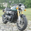 トライアンフ スラクストン 1200 R/RS フルシステム コーンタイプマフラー セラミックブラック塗装 HITCHCOX(2)