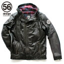 56デザイン 56designライダースジャケット ライディングウェア S-LINE LEATHER PARKA メンズ レディース バイク アウター レザー ライディング パーカー バイカー ライダー メンズ ファッション