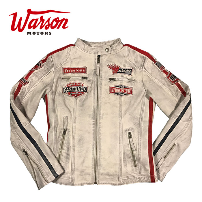 【ワーソンモータース/Warson Motors】デイトナ レザージャケット レディ ホワイト レディース ライダースジャケット ライディング DAYTONA LEATHER BLACK WOMAN