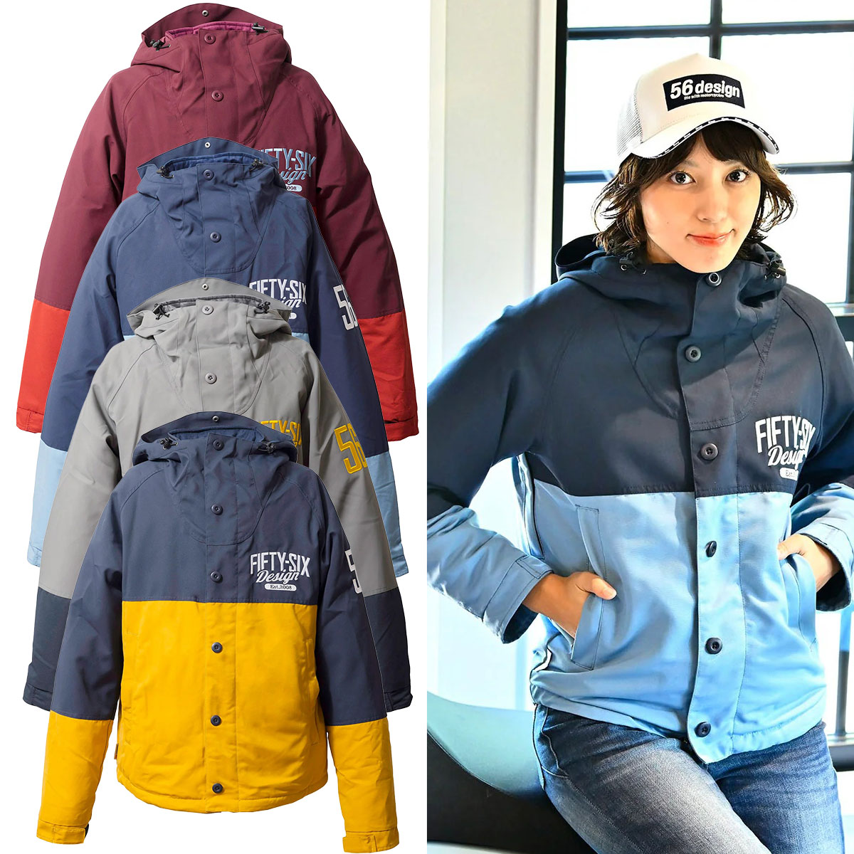 56デザイン ジャケット バイカラー ウォーム ジャケット バイク ウェア アウター 56design BICOLOR WARM JACKET