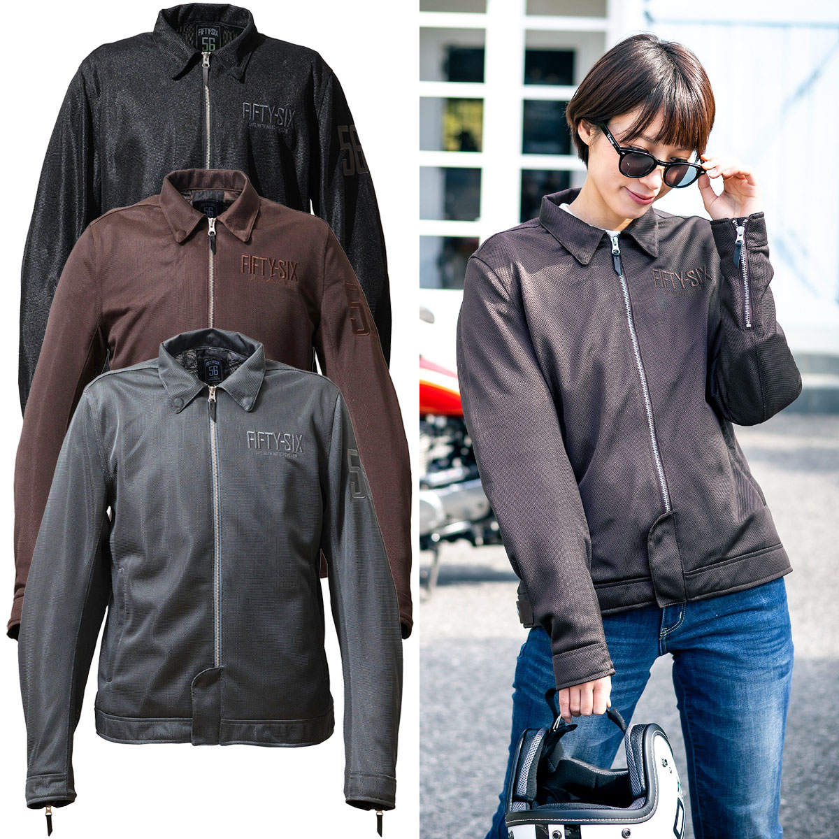 Rakuten - 56デザイン ジャケット ワーカー メッシュジ ャケット ’26 バイク ウェア アウター 56design WORKER MESH JACKET ’26