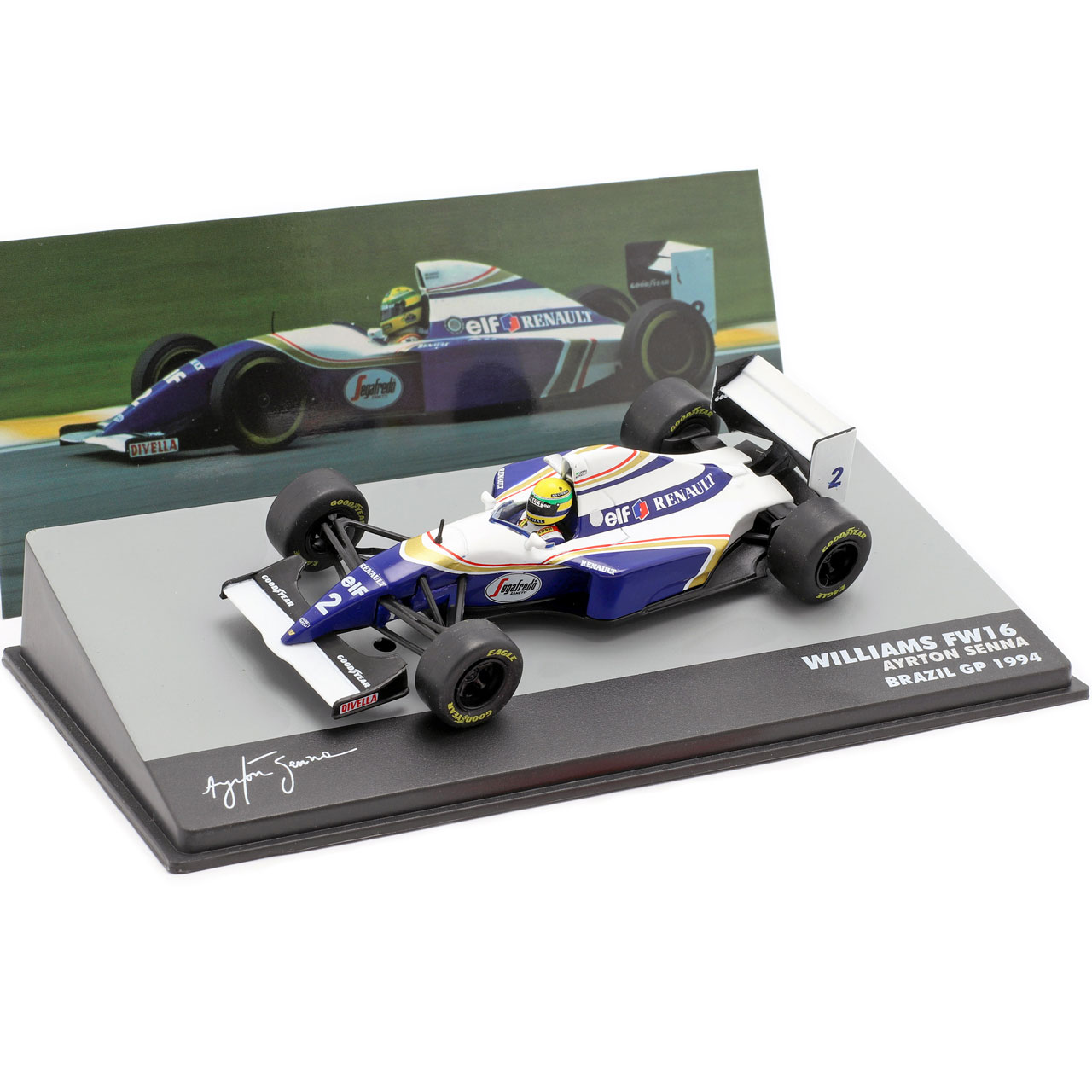 アイルトンセナ 模型 1/43 スケール ウィリアムズ ルノー FW16 #2 1994 ブラジルGP モータースポーツ 雑貨 AyrtonSenna 1