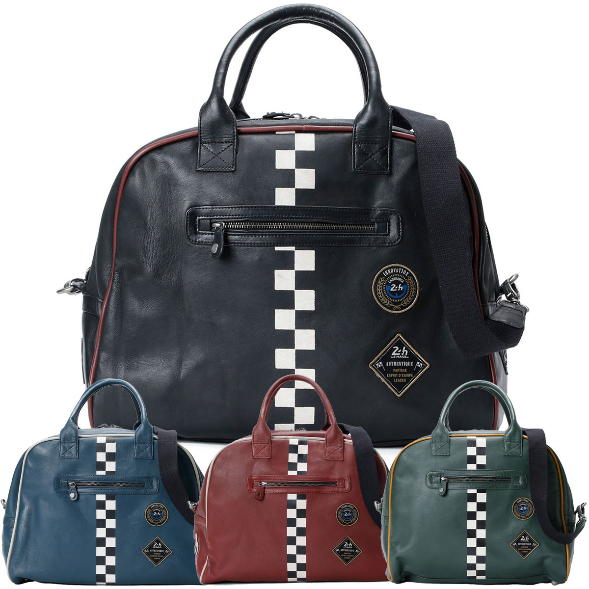 ボストンバッグ クラシック レジェンド モータース Le Mans 24h MICK ヘルメット レザーバッグ 車 バッ..