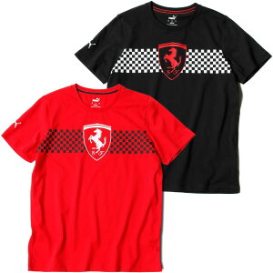 フェラーリ Tシャツ スクーデリア・フェラーリ チェッカード フラッグ Tシャツ モータースポーツ ウェア Ferrari