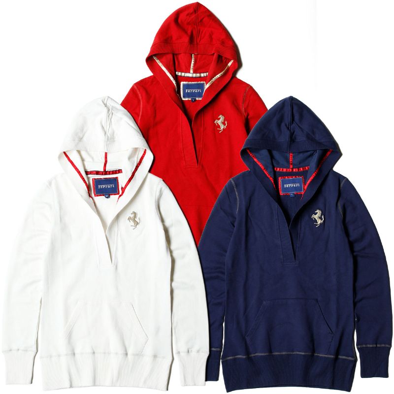 フェラーリ フーディ ウィメンズ プリント ホース フード セーター モータースポーツ ウェア Ferrari