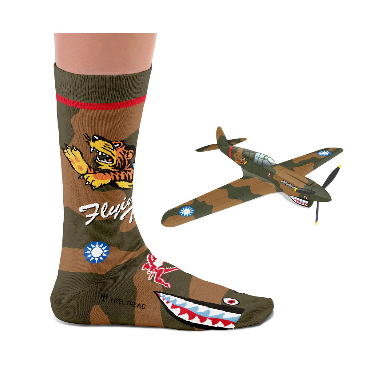 樂天商城 - 靴下 ヒールトレッド P40 フライングタイガース ソックス モータースポーツ 雑貨 ソックス HEEL TREAD P40 Flying Tigers Socks
