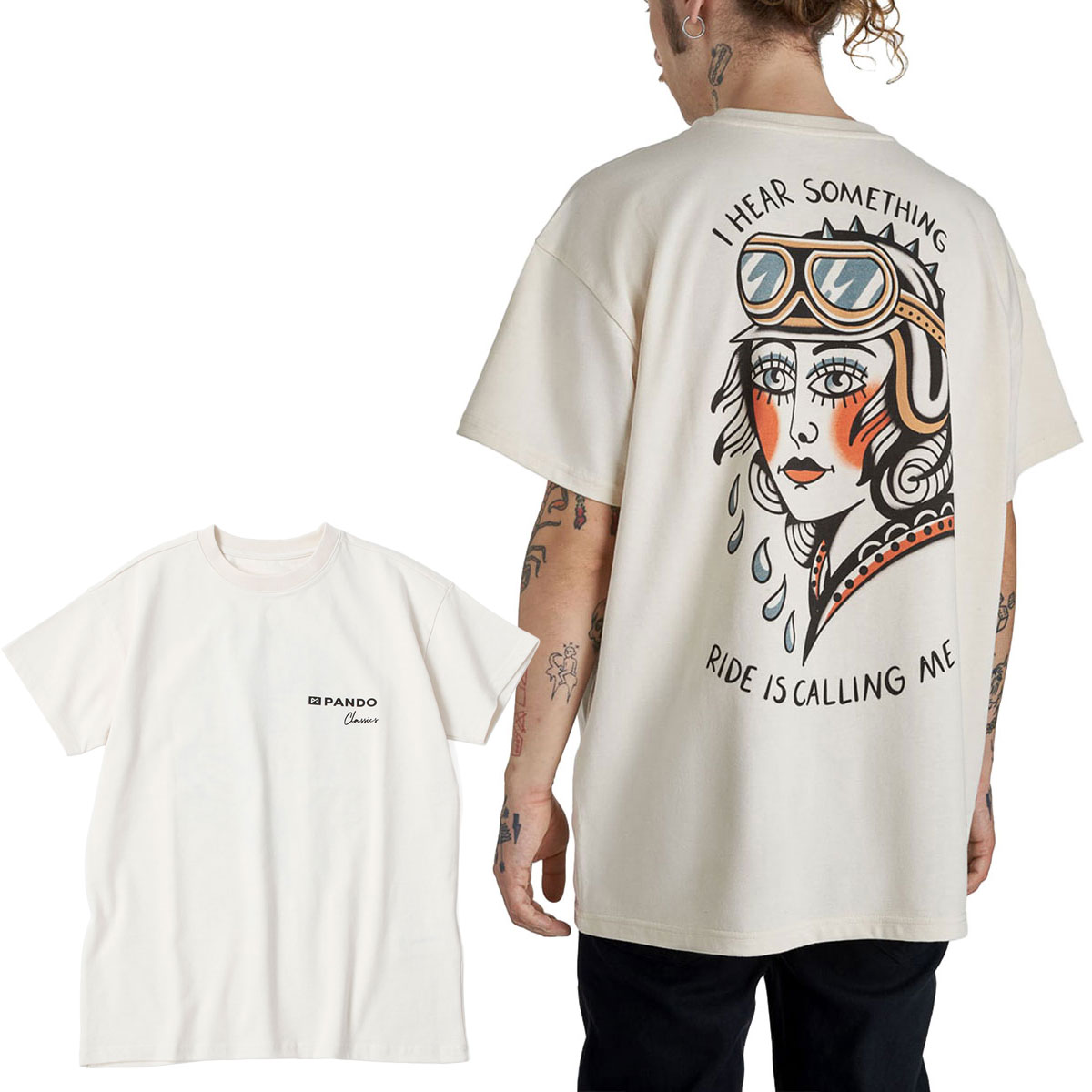 Tシャツ パンドモト クラシック　Tシャツ ”コーリング” バイク ウェア トップス Pando Moto CLASSICS CALLING RAW