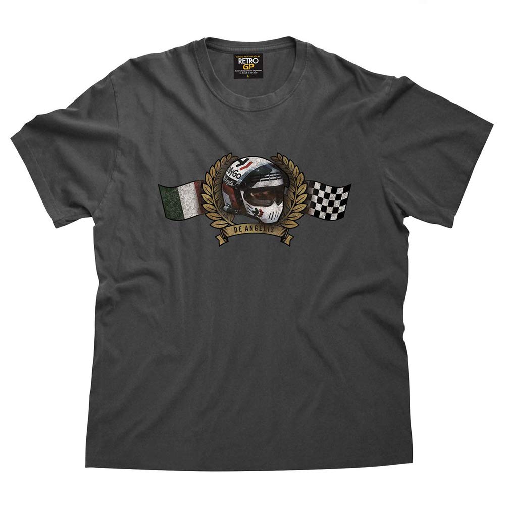 【レトロ GP/RETRO GP】Elio De Angelis helmet Mens T-shirt Tシャツ メンズ 半袖