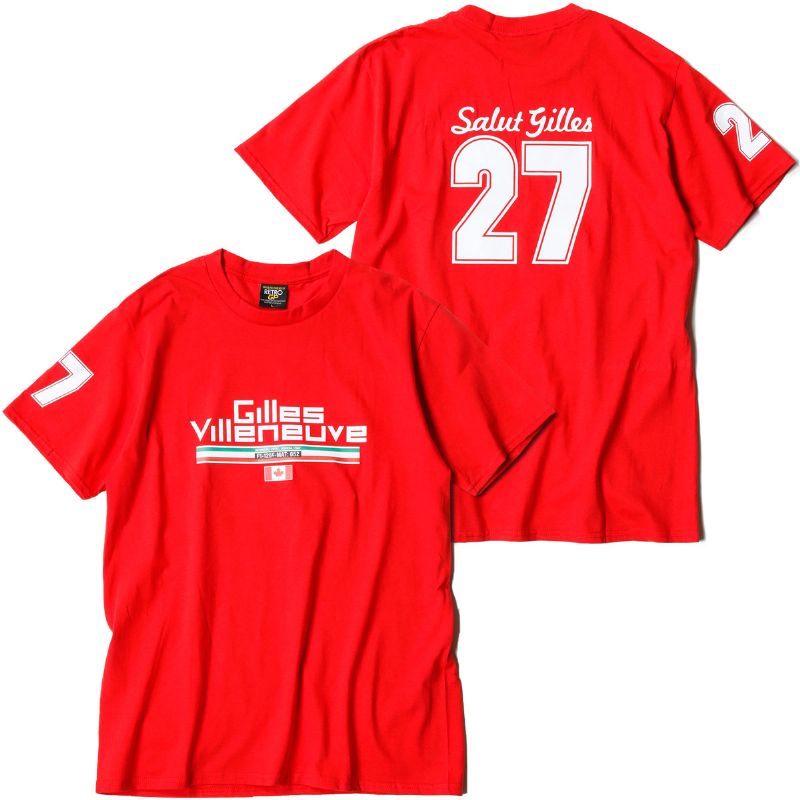Tシャツ レトロフォーミュラー1 Gilles Villeneuve T-shirt モータースポーツ ウェア RETRO FORMULA 1