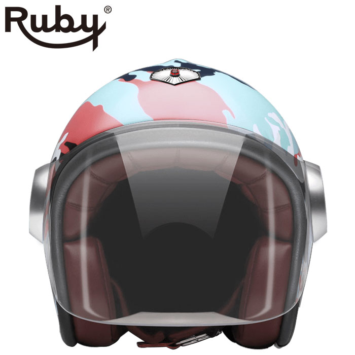 ジェット ルビー カモフラージュ オレンジ（ベルベデーレ） バイク ヘルメット Ruby