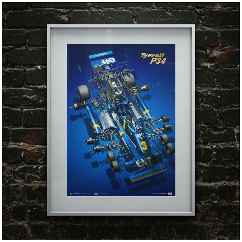 予約21年3月入荷予定 ユニーク リミテッド ポスター ギャラリー Unique Limited Limited Gallery 乗り物 Tyrrell P34 The Joy Of Six Wheels コレクターズ エディション ポスター 世界限定500枚 Motorimoda ティレル オフィシャル ライセンス商品 ティレルp34の