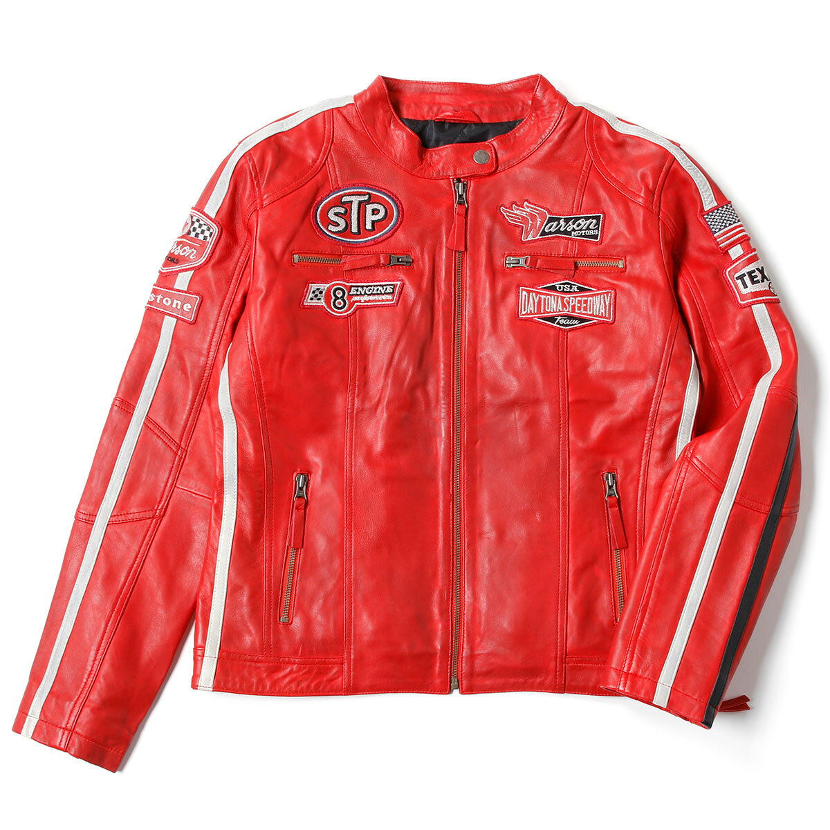 楽天市場】ジャケット 白（カラーレッド）（バイクウェア