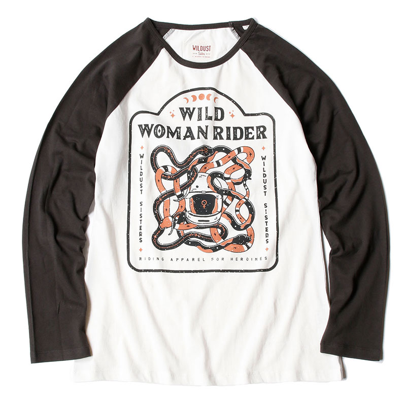 ロングスリーブ ワイルダスト ベースボール Tシャツ ワイルド WMN ライダー バイク ウェア トップス Wildust BASEBALL TEE WILD WMN RIDER