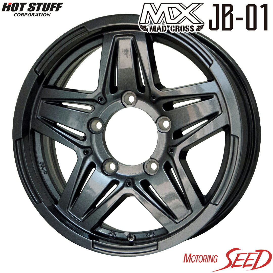 【ジムニー等に】HOT STUFF MAD CROSS JB-01 16×5.5J 5H 139.7 +20 × TOYO OPEN COUNTRY R/T ホワイトレター 185/85R16 105/103N LT サマータイヤホイール1本セット