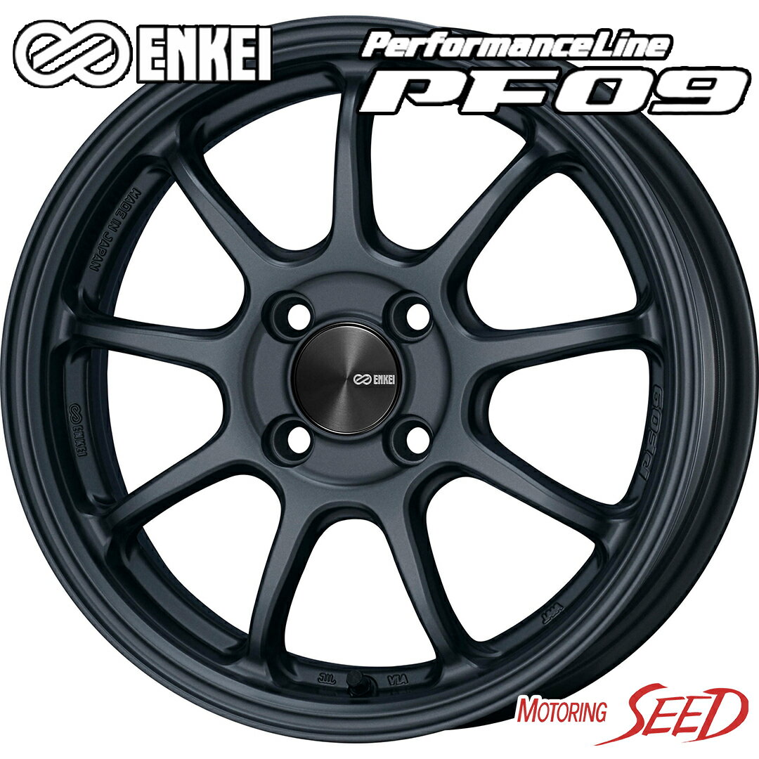 【エアウェイブ等に】ENKEI PerformanceLine PF09 15×6J 4H 100 +42 × TOYO PROXES R1R 195/55R15 サマータイヤホイール4本セット