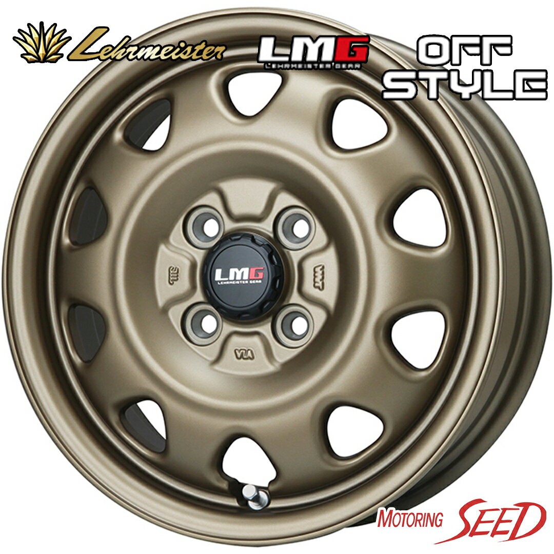 【エブリィバン、キャリー等に】LEHRMEISTER LMG OFF STYLE 12×3.5J 4H 100 +44 × DUNLOP エナセーブ VAN01 145/80R12 80/78N サマータイヤホイール4本セット