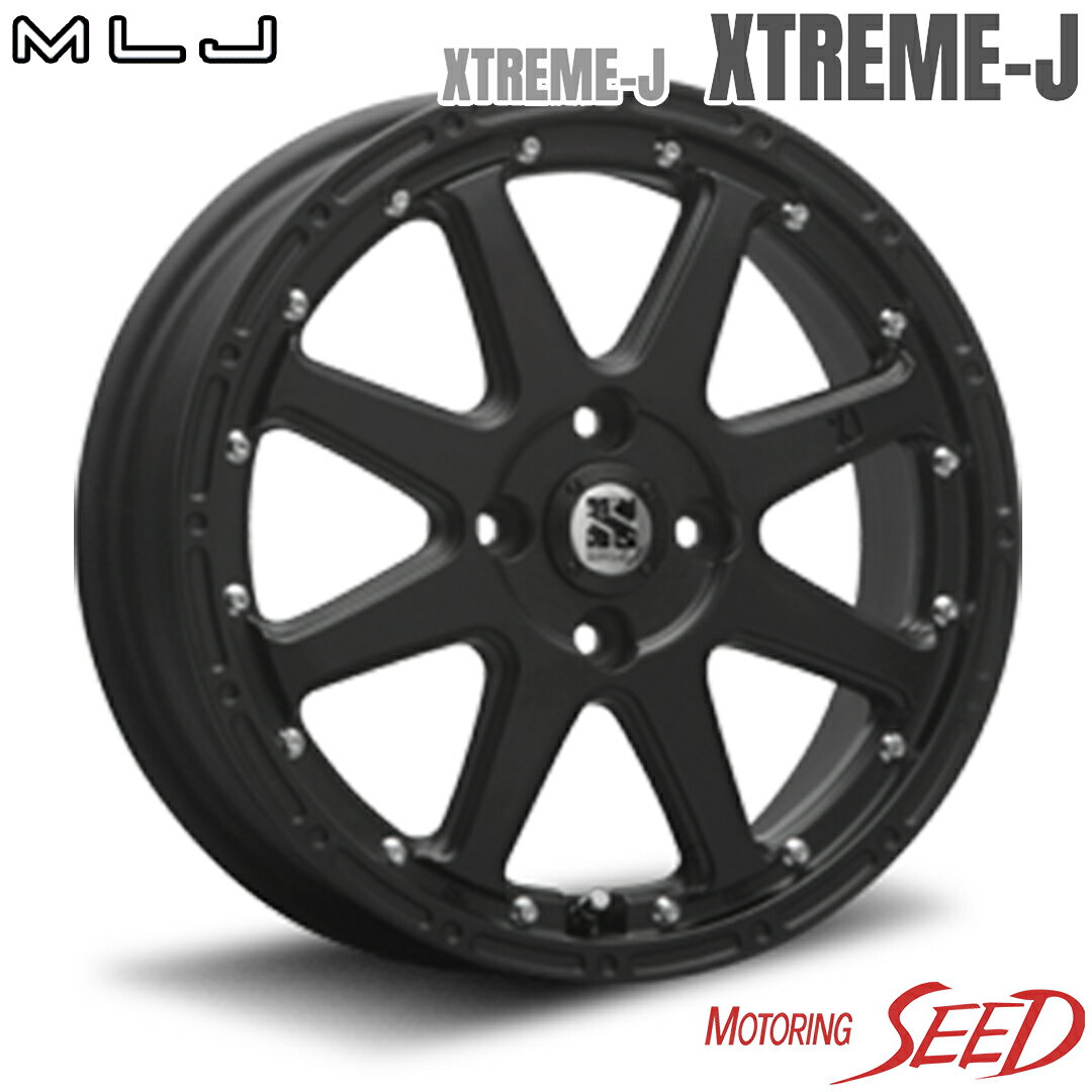 【アトレーワゴン等に】MLJ XTREME-J 14×4.5J 4H 100 +43 × MUDSTAR RADIAL A/T ホワイトレター 165/65R14 サマータイヤホイール4本セット