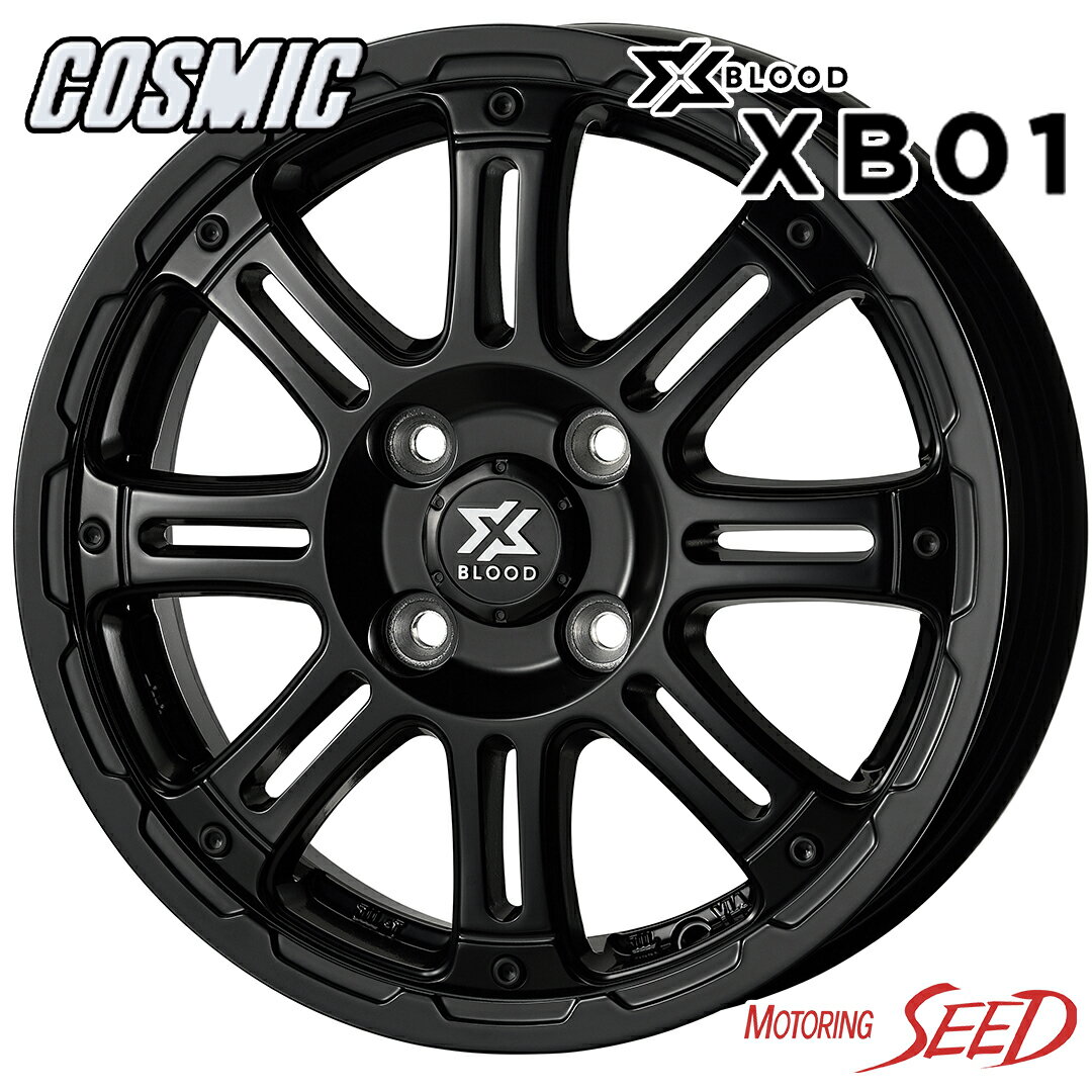 【ekアクティブ等に】COSMIC X BLOOD XB01 14×4.5J 4H 100 +43 × TOYO TRANPATH LuK 165/60R14 サマータイヤホイール4本セット