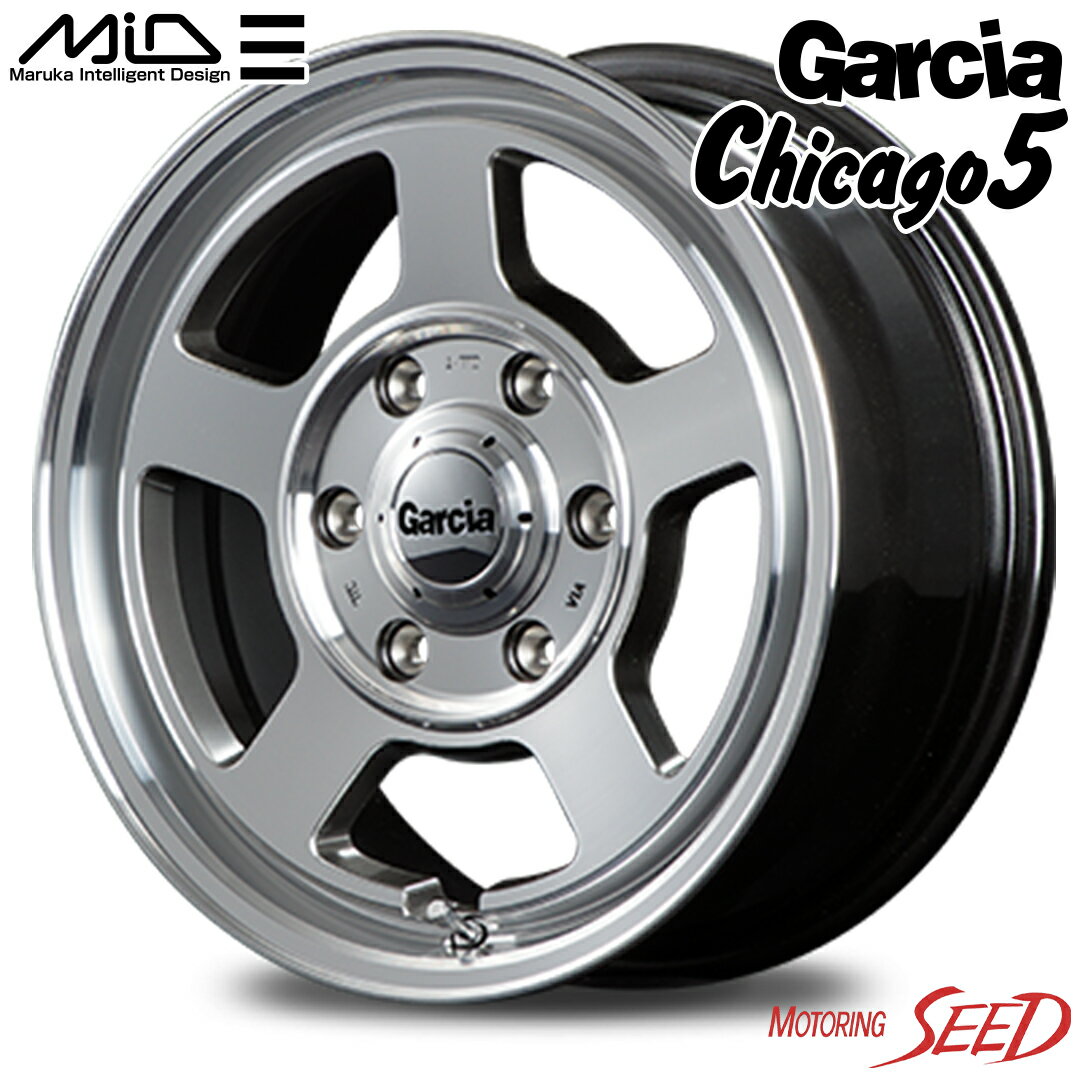 【ジムニーシエラ等に】MID Garcia Chicago5 15×6J 5H 139.7 -5 × NANKANG FT-9 ホワイトレター 195/80R15C 107/105N サマータイヤホイール5本セット