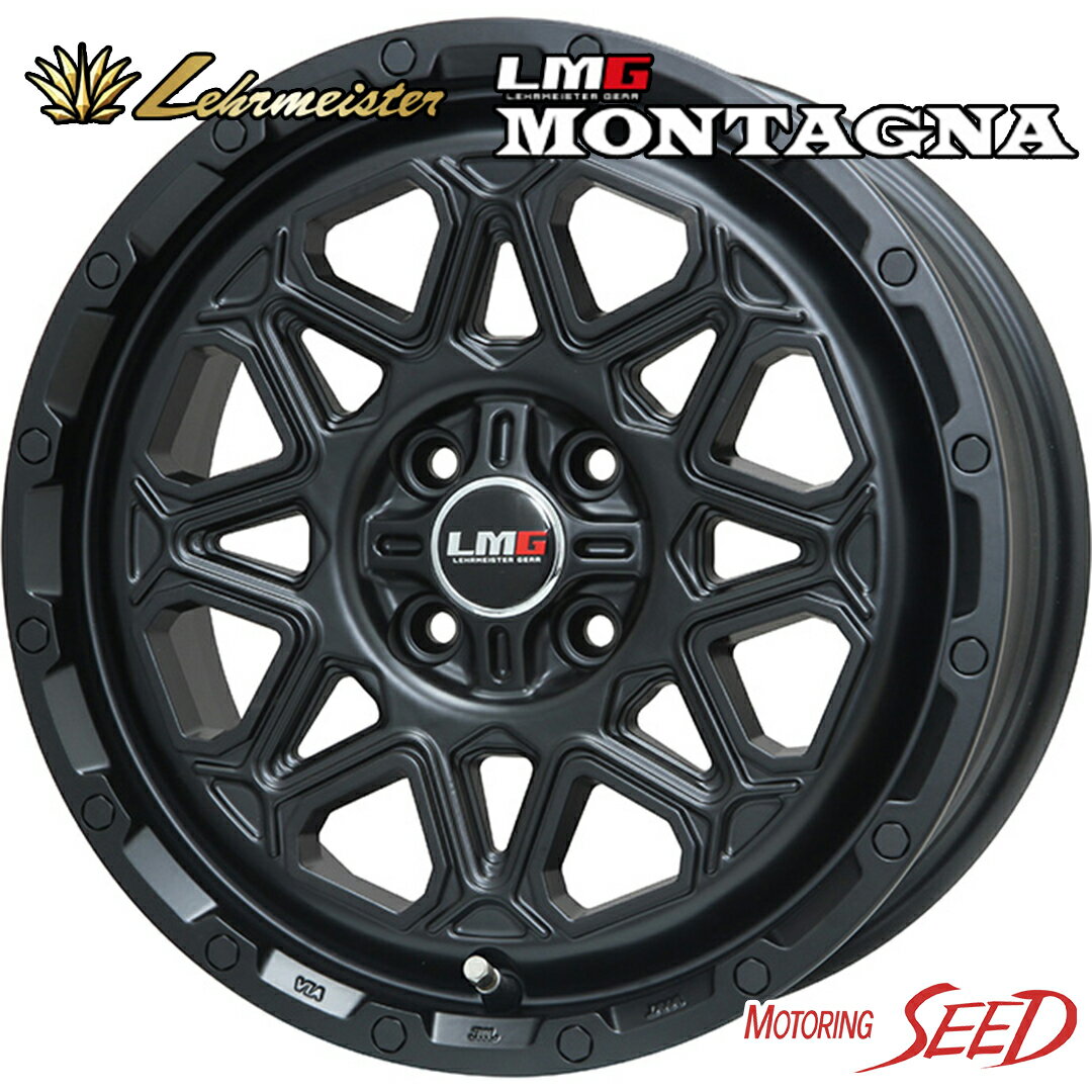 【ハイゼット、キャリー等に】LEHRMEISTER LMG MONTAGNA 12×4J 4H 100 +42 × YOKOHAMA Y828 145/80R12 80/78 サマータイヤホイール4本セット