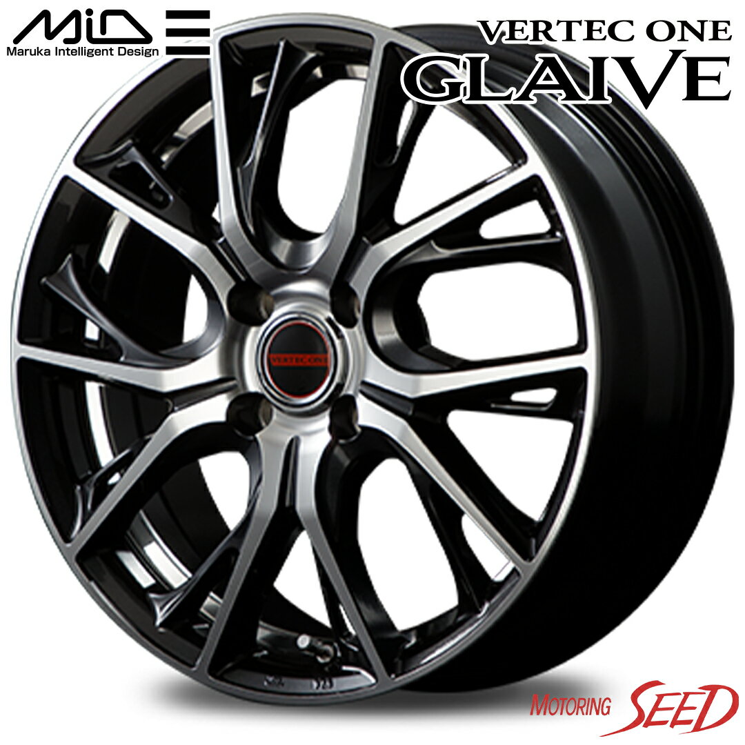 【パッソ、デミオ等に】MID VERTEC ONE GLAIVE 15×5.5J 4H 100 +43 × BRIDGESTONE NEXTRY 185/55R15 サマータイヤホイール4本セット