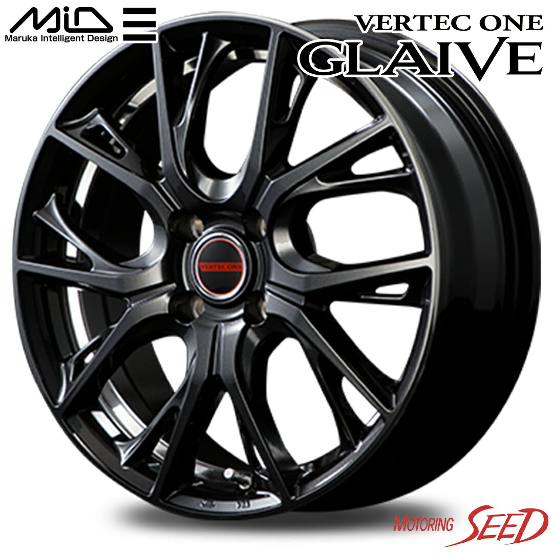 【エアウェイブ等に】MID VERTEC ONE GLAIVE 15×5.5J 4H 100 +43 × NANKANG Sportnex NS-2 195/55R15 サマータイヤホイール4本セット