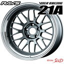 【GT-R、WRX STi等に】RAYS VOLK RACING 21A 18×10.5J 5H 114.3 +15 × BRIDGESTONE POTENZA RE-12D 245/40R18 サマータイヤホイール4本セット