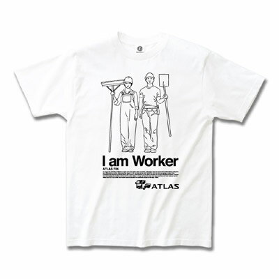 日産カスタムアパレルプロジェクト アトラス I am Worker Tシャツ ホワイト メンズ ファッション tシャツ トップス 夏服 おしゃれ かっこいい 彼氏 誕生日 プレゼント 白 プリント 着回し 30代…