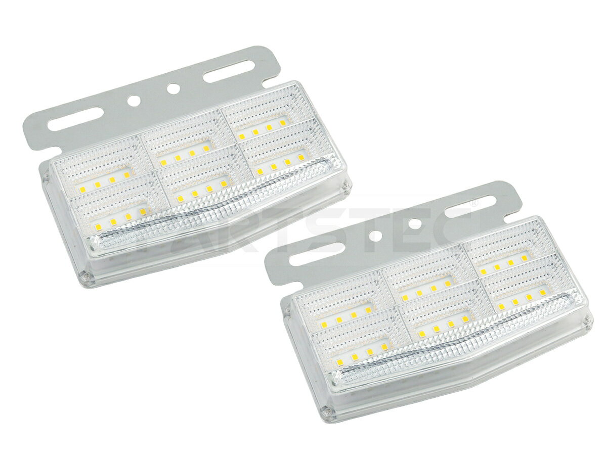 24V ブルー LED 角型サイドマーカー 2個セット ホワイト アンダーライト 防水 IP68 黄 車幅灯 電飾 ランプ 車幅灯 デコトラ アートトラック カスタム トラック ダンプ トレーラー パーツ / 156-195×2