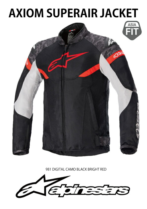 alpinestars 2022ǯ���� AXIOM SUPERAIR JACKET ASIA ���� 981 DIGITAL CAMO BLACK BRIGHT RED 1341 BLACK BRIGHT RED ICE GRAY S~L �Х����ѥ��㥱�å� 3304421 �������ե��åȥ�ǥ�