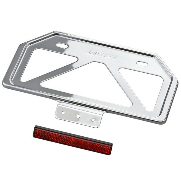 デイトナ 17668 バイク用 軽量ナンバープレートホルダー リフレクター付き クローム Mサイズ(原付用山型)