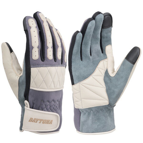 デイトナ 19964 バイク用 グローブ XLサイズ アイボリー ゴートスキン タッチパネル対応 春夏 本革 カフェメッシュグローブ HBG-065(2.0)