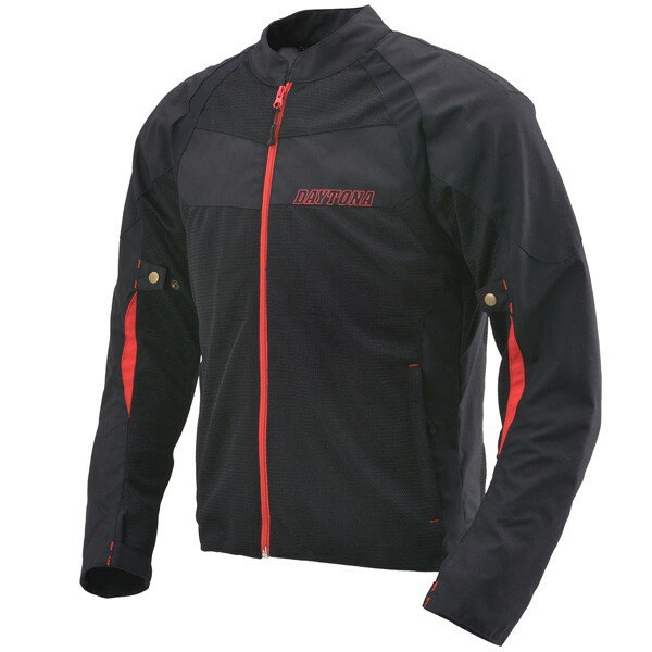 Rakuten - デイトナ 21666 バイク用 ジャケット Mサイズ 春夏 ソフトプロテクター付属 スポーツメッシュジャケット ブラック/レッド HBJ-058