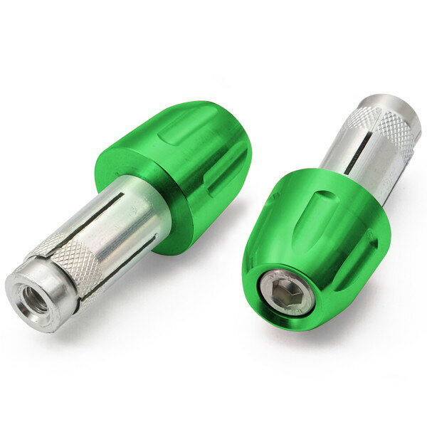 乐天商城 - デイトナ 99978 バイク用 バーエンド アルミビレット 汎用 内径φ14-19 スピンナータイプ グリーン